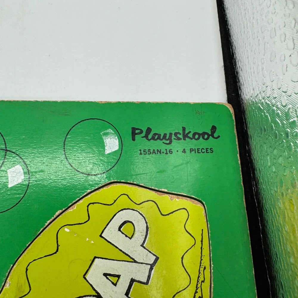 Playskool Wood Tray Puzzles Kids Preschool Green Monkey Shines For My Bath 2pk